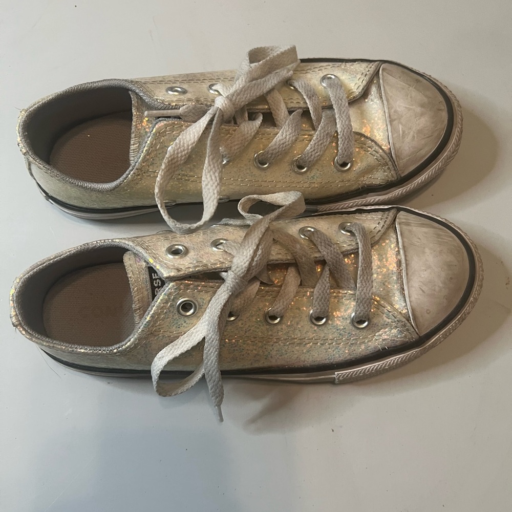 Girls Rose Gold Converse